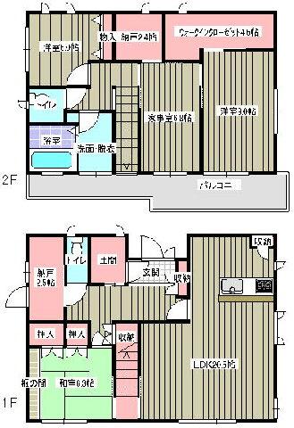 Floor plan. 44,800,000 yen, 4LDK + 2S (storeroom), Land area 254.81 sq m , Building area 139.6 sq m