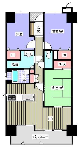 Floor plan. 3LDK, Price 21,800,000 yen, Occupied area 71.38 sq m