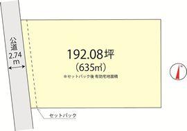 Compartment figure. Land price 12.5 million yen, Land area 635 sq m