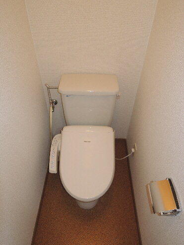 Toilet. With warm water washing toilet seat! 