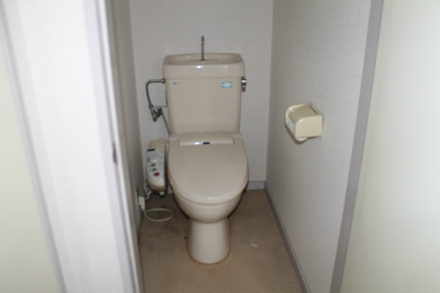 Toilet. The toilet is equipped with a bidet