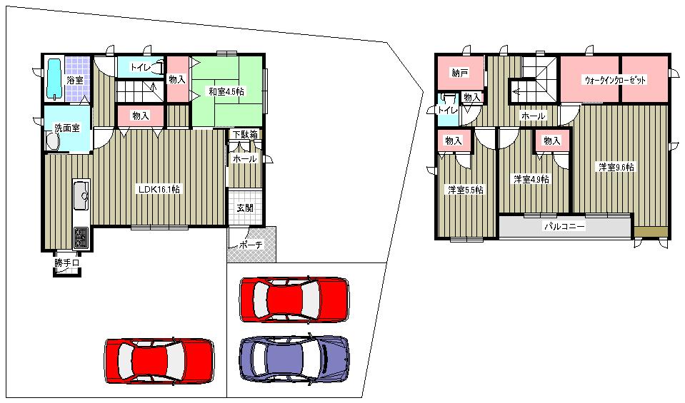 Floor plan. 35 million yen, 4LDK + S (storeroom), Land area 263.57 sq m , Building area 116.48 sq m
