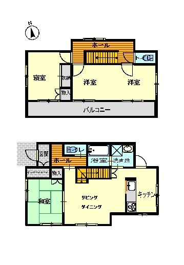 Floor plan. 27.3 million yen, 4LDK, Land area 183.85 sq m , Building area 105.78 sq m