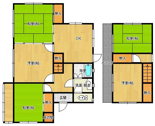 Floor plan. 16 million yen, 4LDK, Land area 268.55 sq m , Building area 101.01 sq m