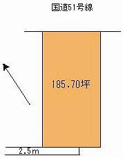 Compartment figure. Land price 10 million yen, Land area 613.89 sq m