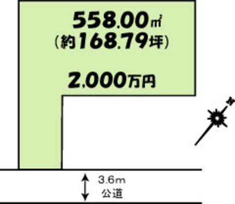 Compartment figure. Land price 20 million yen, Land area 558 sq m