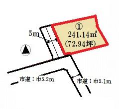 Compartment figure. Land price 3.65 million yen, Land area 241.14 sq m compartment (1)