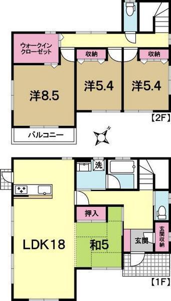 Floor plan. 27.5 million yen, 4LDK, Land area 264 sq m , Building area 111.78 sq m