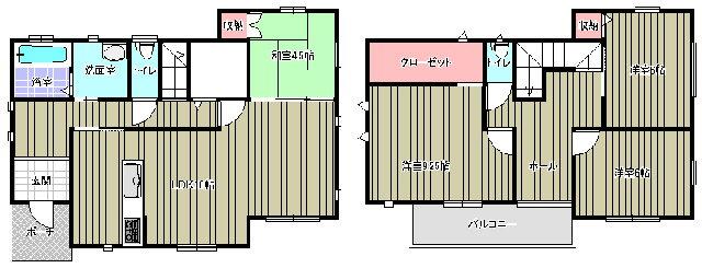 Floor plan. 26,300,000 yen, 4LDK + S (storeroom), Land area 259.37 sq m , Building area 116.33 sq m NO. 