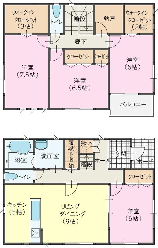 Floor plan. 24,800,000 yen, 4LDK + S (storeroom), Land area 216.85 sq m , Building area 110.96 sq m