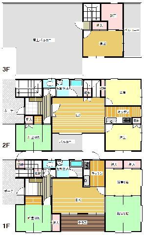 Floor plan. 51,800,000 yen, 7LDK, Land area 288.8 sq m , Building area 196.96 sq m