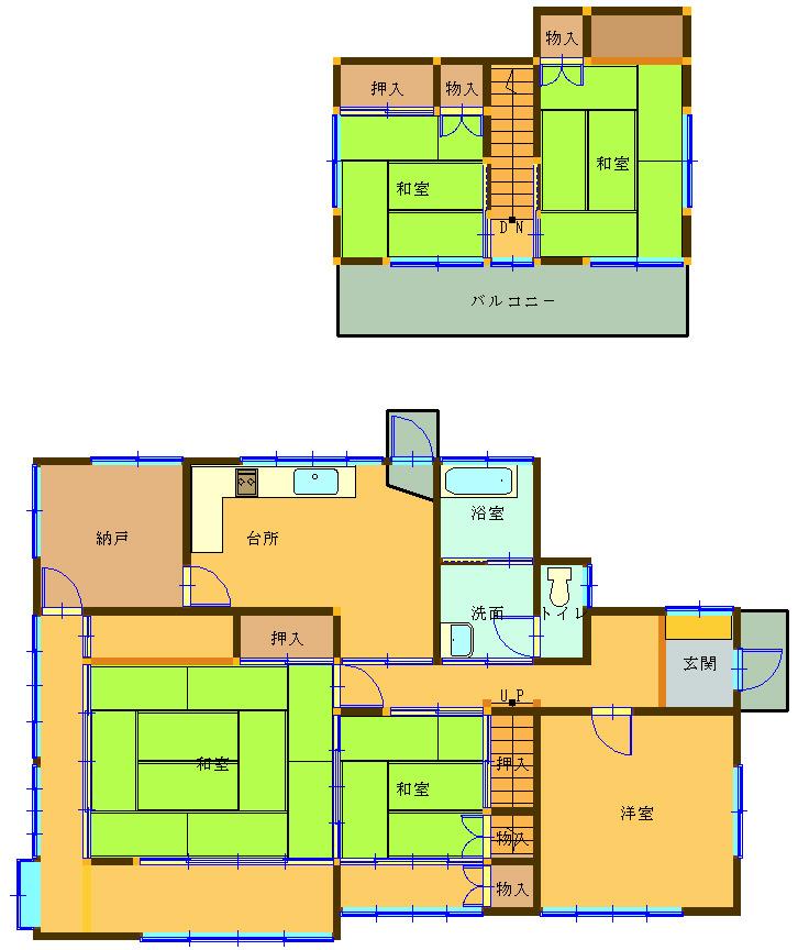 Floor plan. 10 million yen, 5DK + 2S (storeroom), Land area 281.41 sq m , Building area 125.37 sq m