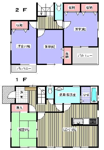 Floor plan. 21,800,000 yen, 4LDK, Land area 217.74 sq m , Building area 105.15 sq m