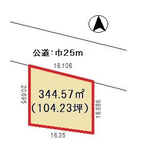 Compartment figure. Land price 26.5 million yen, Land area 344.57 sq m