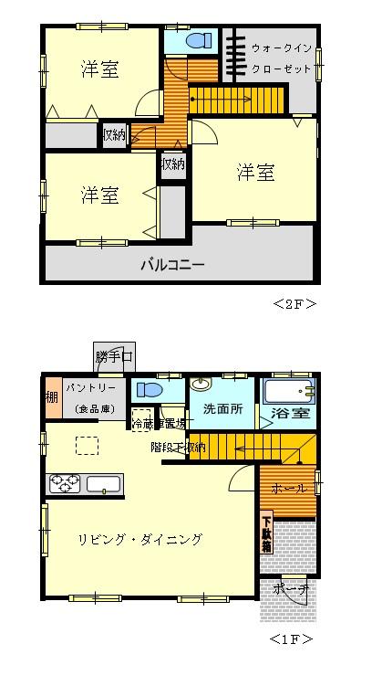 Floor plan. 25,550,000 yen, 3LDK, Land area 270.79 sq m , Building area 101.85 sq m