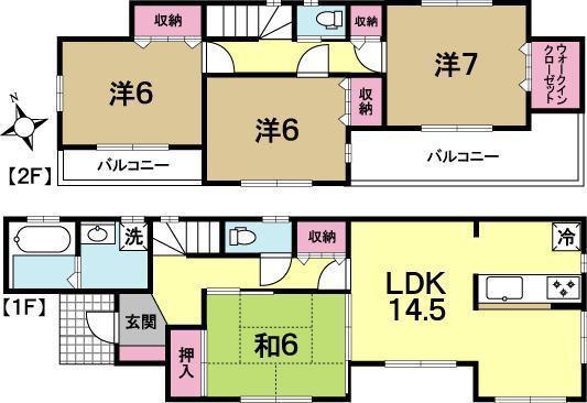 Floor plan. 18.4 million yen, 4LDK, Land area 233.71 sq m , Building area 100.6 sq m