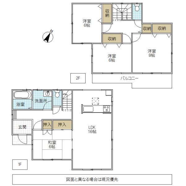 Floor plan. 23,900,000 yen, 4LDK, Land area 243.15 sq m , Building area 105.15 sq m