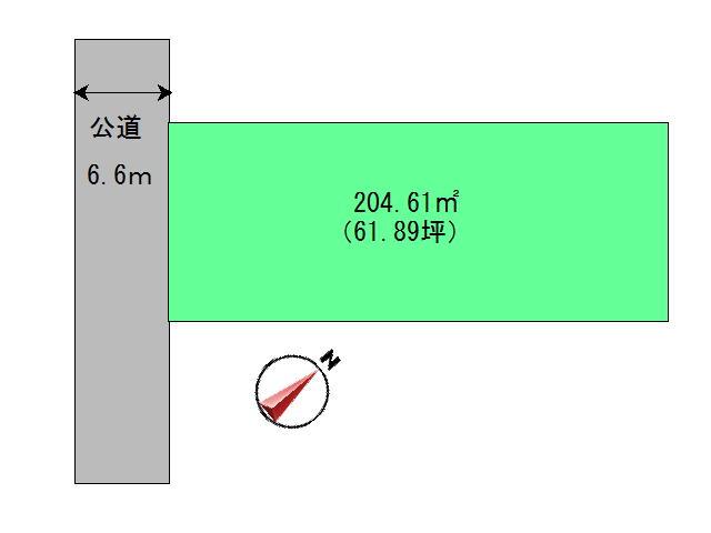 Compartment figure. Land price 9.8 million yen, Land area 204.61 sq m