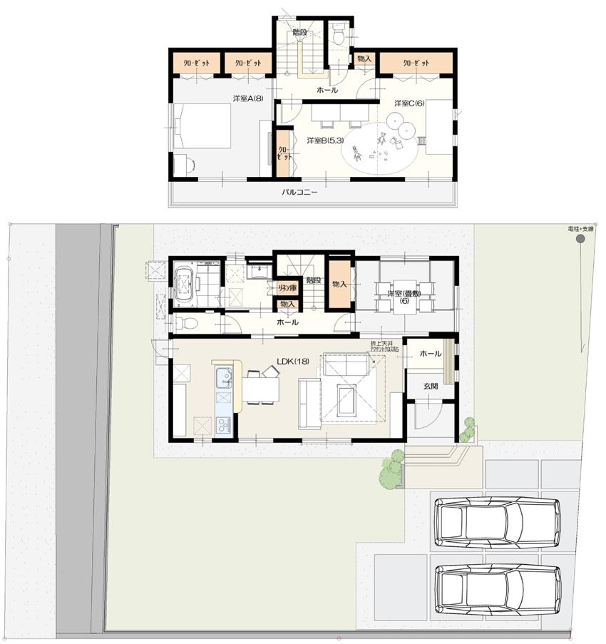 Floor plan. (5 Building), Price 33,500,000 yen, 3LDK, Land area 292.41 sq m , Building area 110.45 sq m