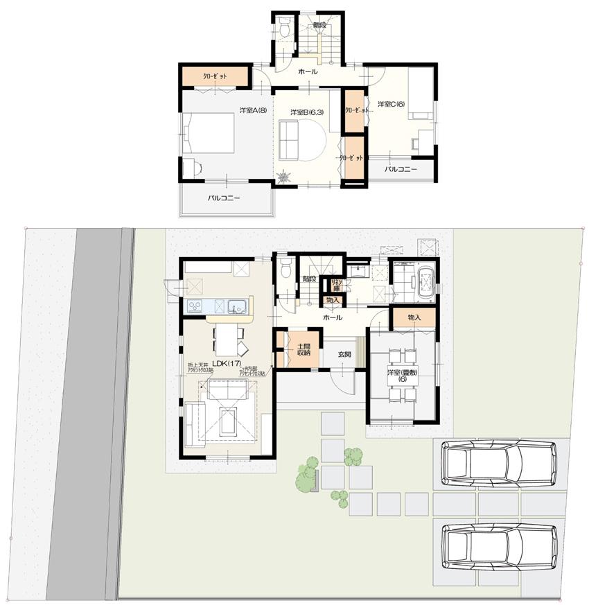 Floor plan. (Building 2), Price 33,500,000 yen, 3LDK, Land area 313.83 sq m , Building area 111.07 sq m