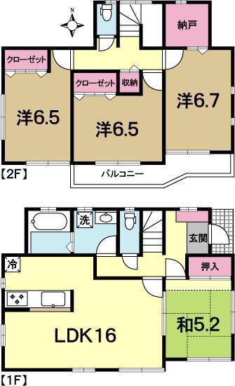 Floor plan. 21,800,000 yen, 4LDK, Land area 165.43 sq m , Building area 98.81 sq m