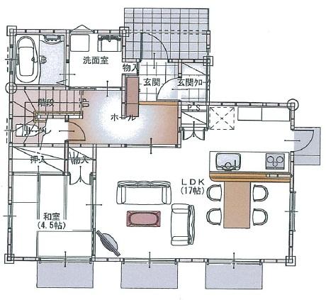 Floor plan. 26,300,000 yen, 4LDK, Land area 209.25 sq m , Building area 105.57 sq m floor plan ・ 1st floor