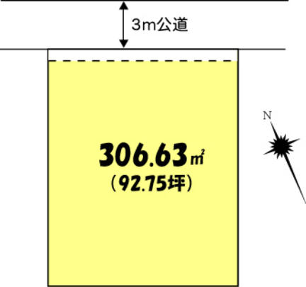 Compartment figure. Land price 11.6 million yen, Land area 306.63 sq m