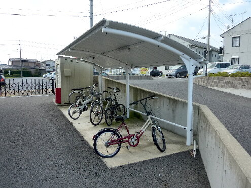 Other common areas. Bicycle parking is happy with roof