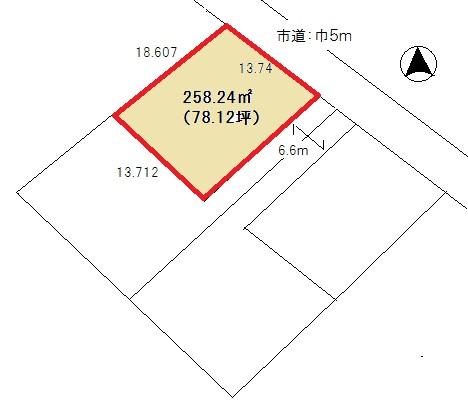 Compartment figure. Land price 8.59 million yen, Land area 258.24 sq m