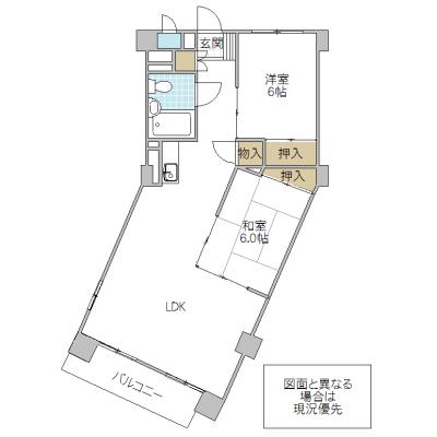 Floor plan. 2LDK, Price 4.8 million yen, Occupied area 59.16 sq m , Balcony area 10 sq m