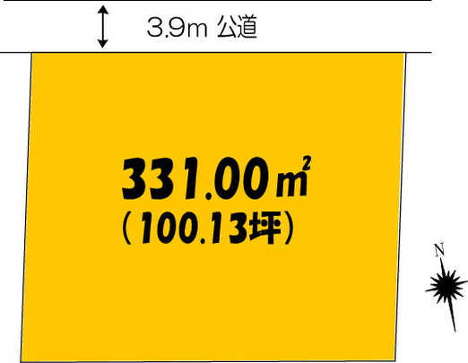 Compartment figure. Land price 16.5 million yen, Land area 331 sq m