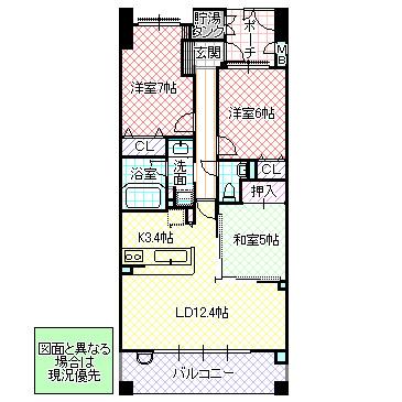 Floor plan. 3LDK, Price 26,800,000 yen, Occupied area 69.86 sq m