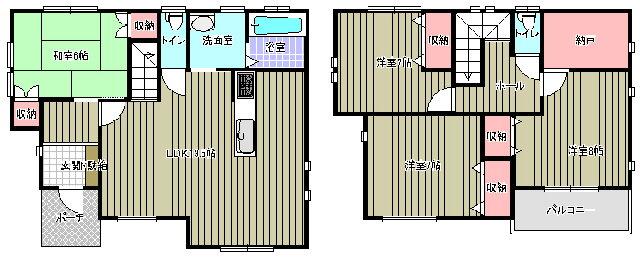 Floor plan. 29,300,000 yen, 4LDK + S (storeroom), Land area 200.95 sq m , Building area 113.02 sq m NO. 