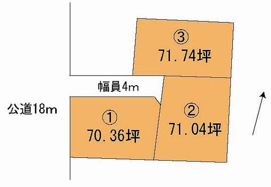 Compartment figure. Land price 9,235,000 yen, Land area 234.87 sq m