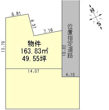 Compartment figure. Land price 7.2 million yen, Land area 163.83 sq m