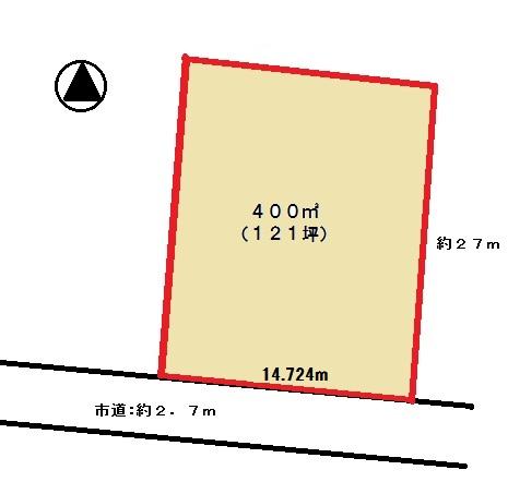 Compartment figure. Land price 12.1 million yen, Land area 400 sq m