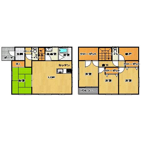 Floor plan. 24,300,000 yen, 4LDK, Land area 289.14 sq m , Building area 101.02 sq m