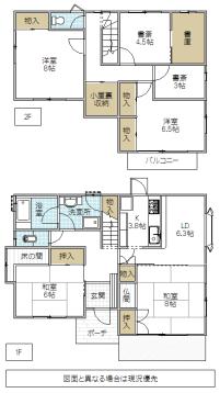 Floor plan. 14.8 million yen, 5DK + S (storeroom), Land area 178.14 sq m , Building area 123.38 sq m
