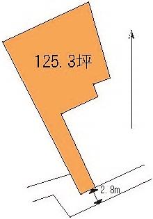Compartment figure. Land price 13.5 million yen, Land area 414.23 sq m