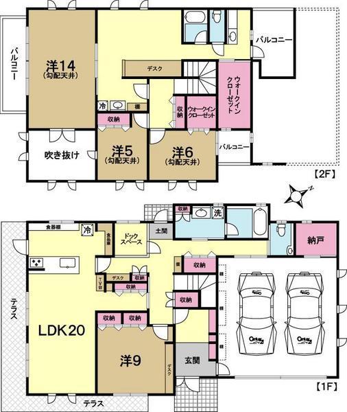 Floor plan. 39 million yen, 4LDK+S, Land area 239.2 sq m , Building area 124 sq m