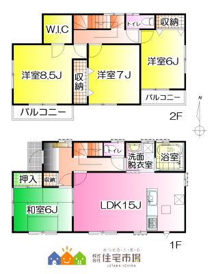 Floor plan. 22,800,000 yen, 4LDK + S (storeroom), Land area 185.43 sq m , Building area 105.16 sq m floor plan: 910 module