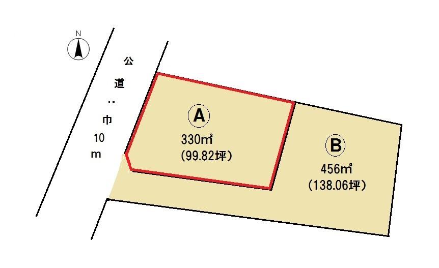 Compartment figure. Land price 9.5 million yen, Land area 330 sq m