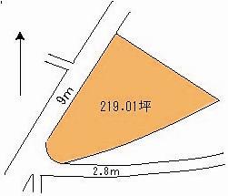 Compartment figure. Land price 6.58 million yen, Land area 724 sq m