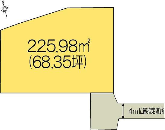 Compartment figure. Land price 10 million yen, Land area 225.98 sq m