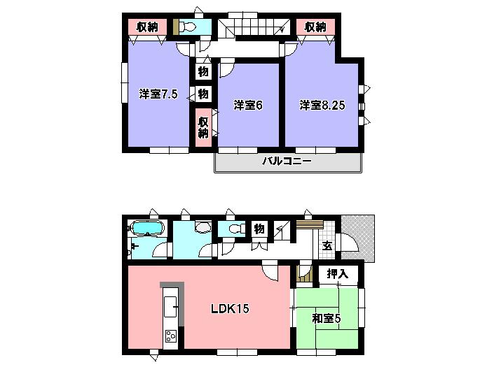 Floor plan. 20.8 million yen, 4LDK, Land area 181.82 sq m , Building area 98.01 sq m