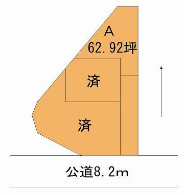 Compartment figure. Land price 8.9 million yen, Land area 208.01 sq m