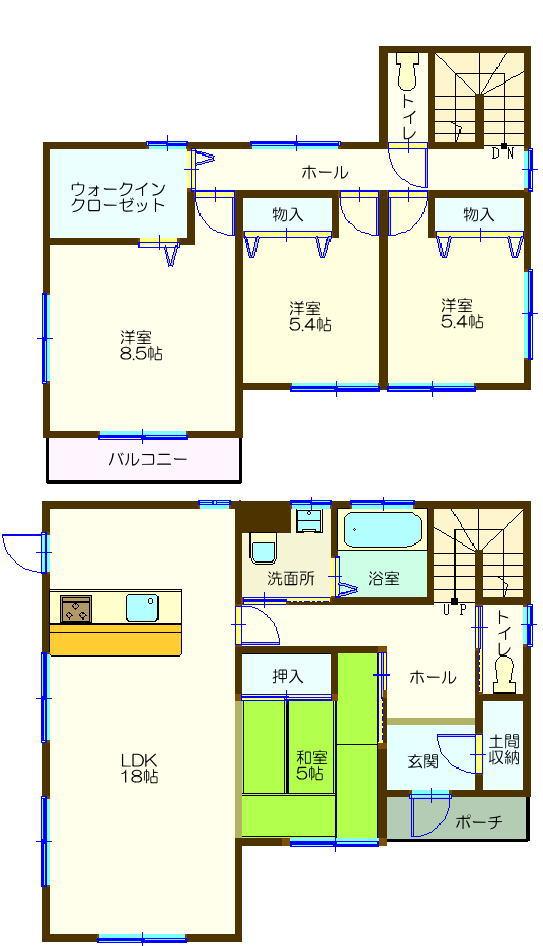 Floor plan. 27.5 million yen, 4LDK + S (storeroom), Land area 264 sq m , Building area 111.78 sq m