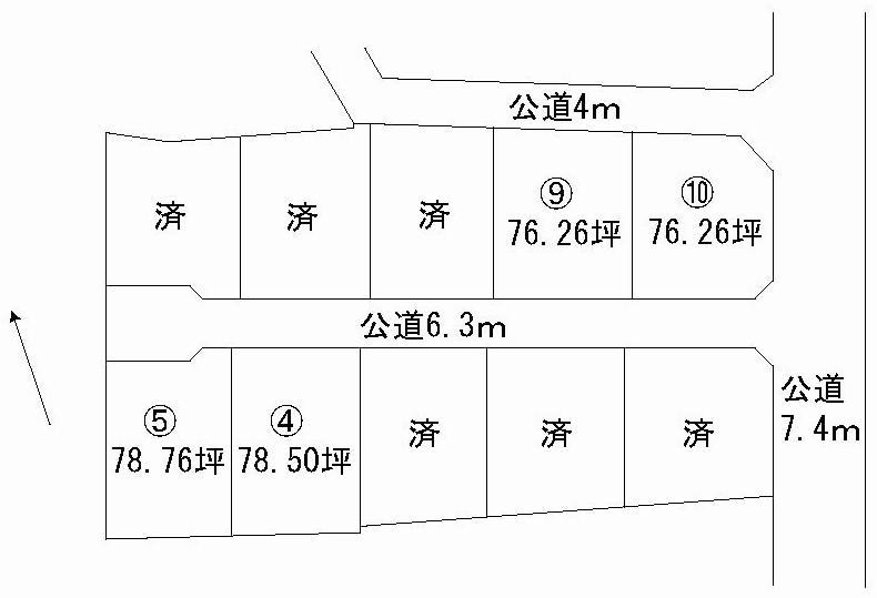 Compartment figure. Land price 7,457,000 yen, Land area 259.52 sq m