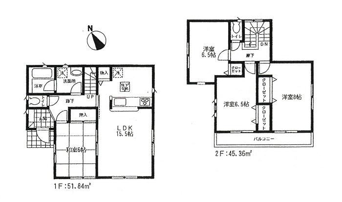 Floor plan. 24,800,000 yen, 4LDK + S (storeroom), Land area 156.54 sq m , Building area 97.2 sq m   [1 Building] Floor plan