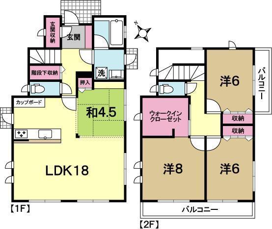 Floor plan. 27.5 million yen, 4LDK, Land area 299.96 sq m , Building area 111.78 sq m